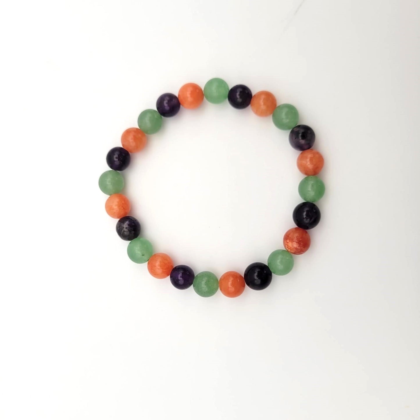 Bracelet Améthyste - Aventurine verte & orange