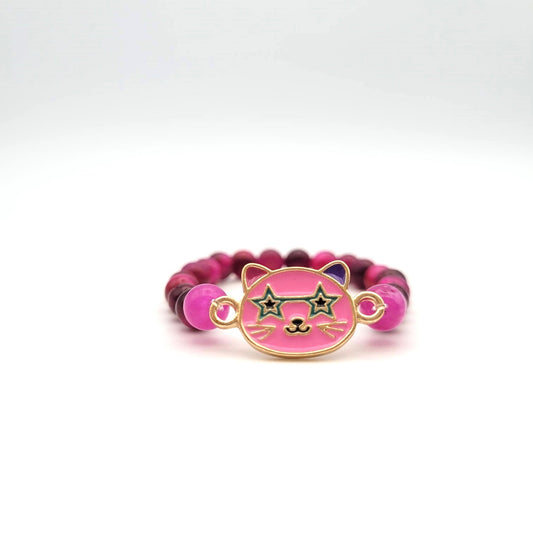 Bracelet enfant Oeil de tigre rose
