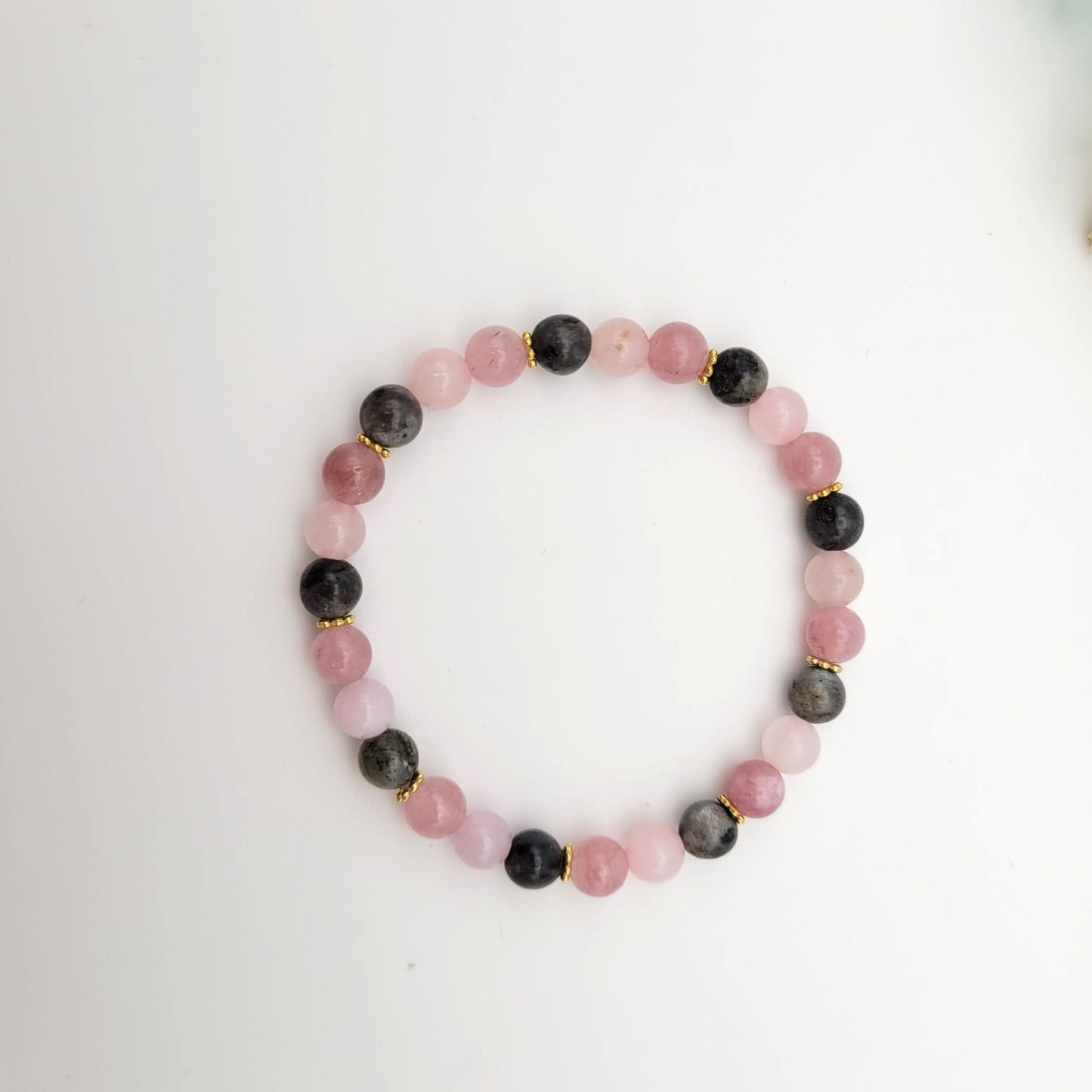 Bracelet Labradorite- Quartz rose - Quartz fraise