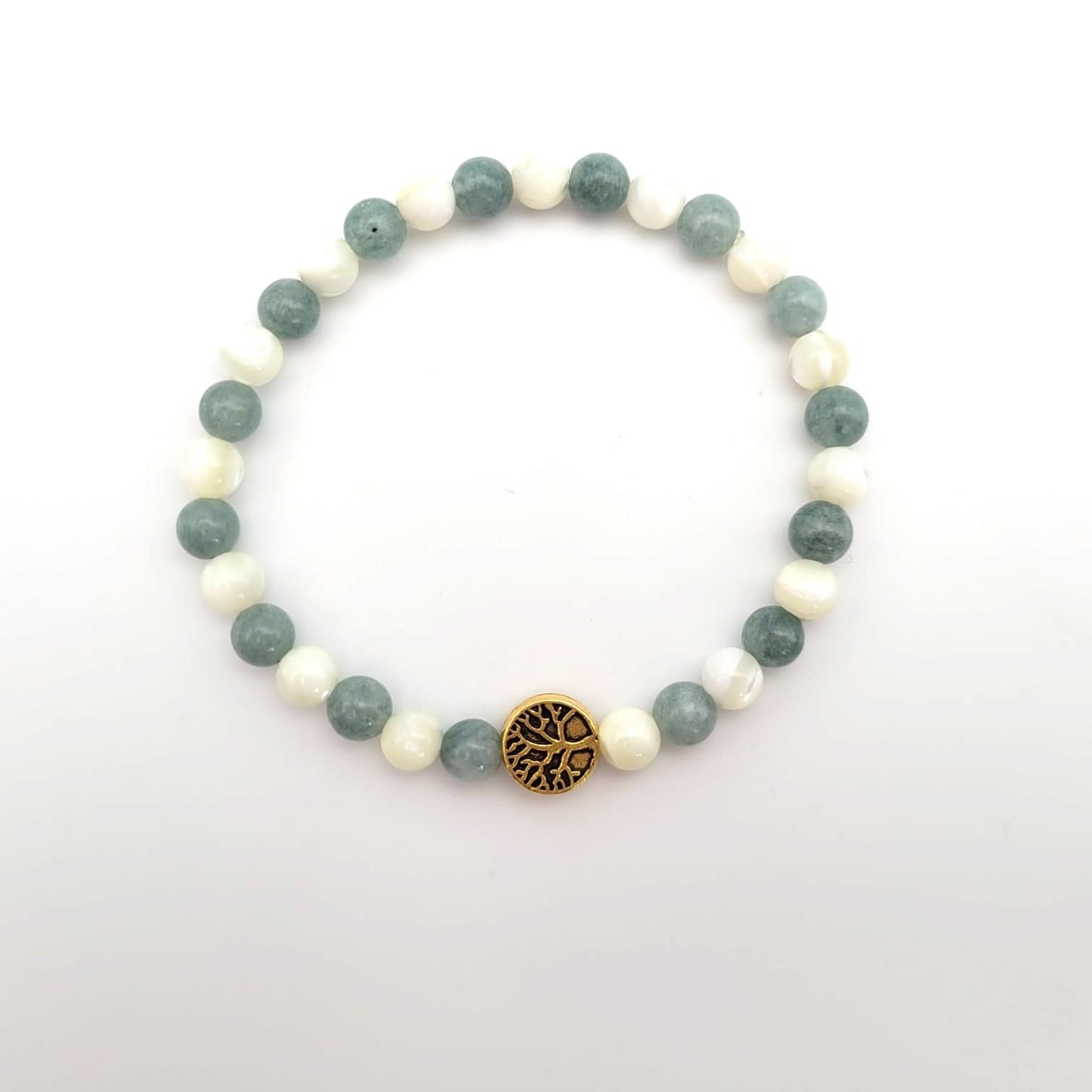 Bracelet Jade de Birmanie - Nacre Arbre de vie